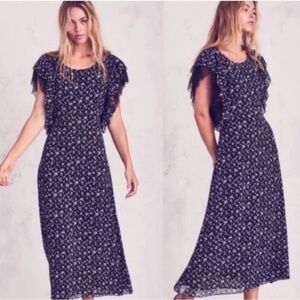 LoveShackFancy Jardin Silk Midi Dress
